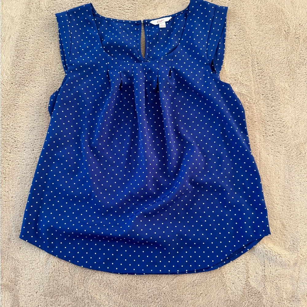Candie's Blue  Polka Dot Blouse Size L